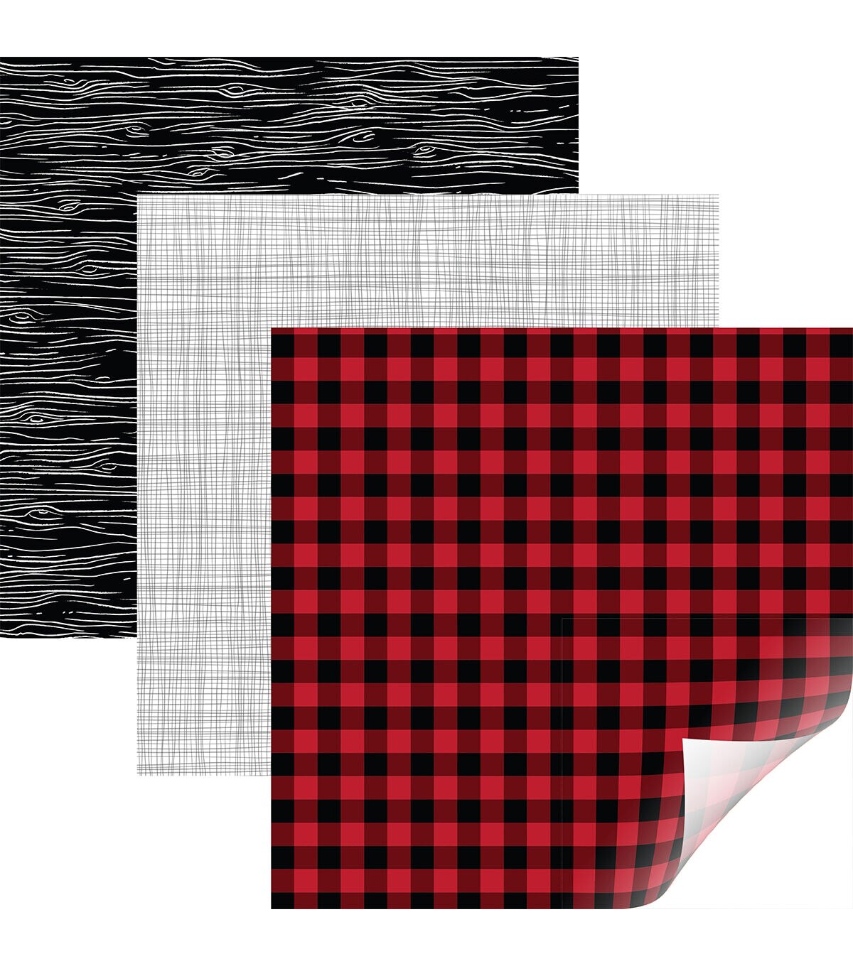 Cricut 12 x 17 Rustic Lodge Lumberjack Patterned Iron On Samplers 3ct