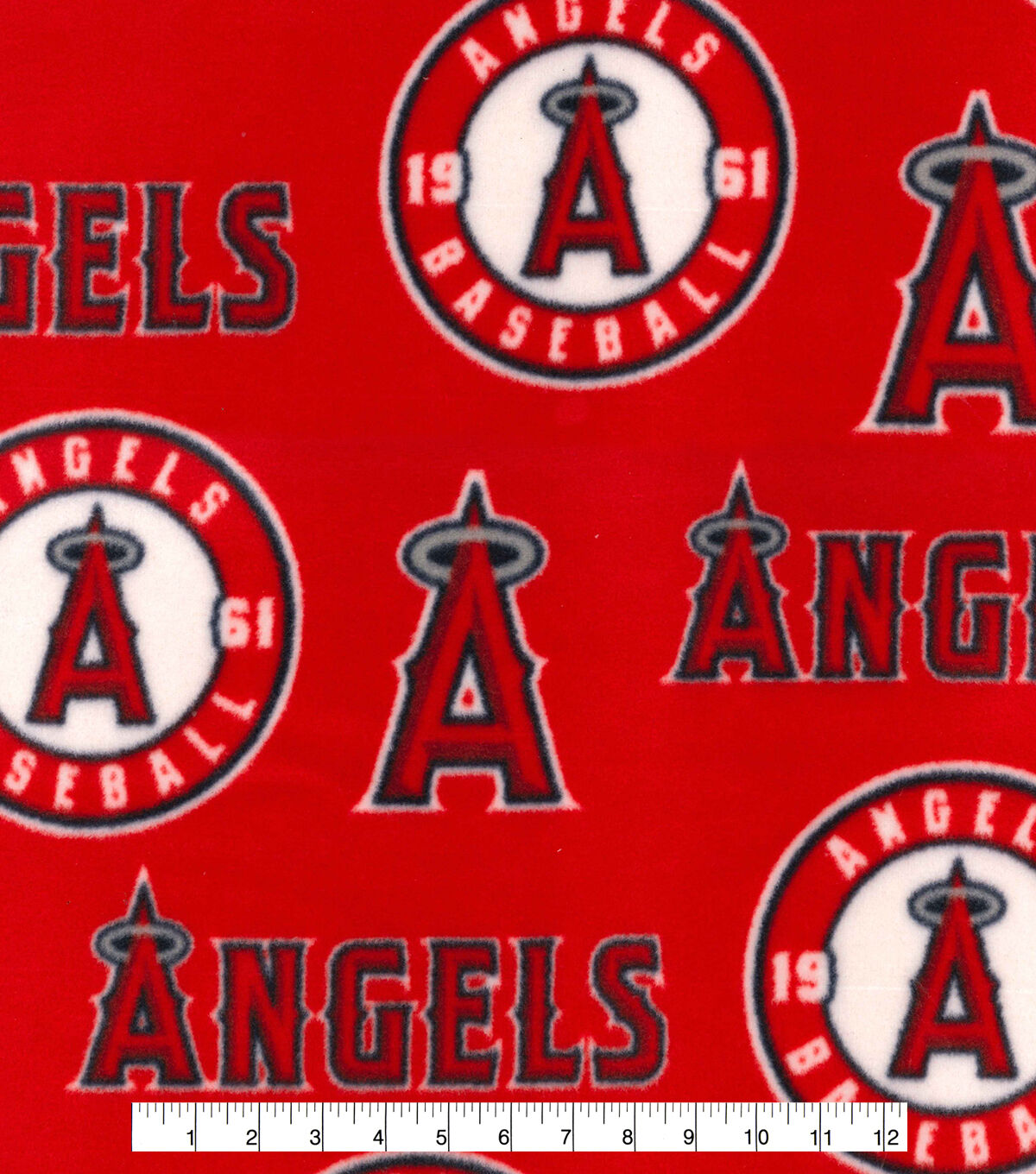 Fabric Traditions Los Angeles Angels Fleece Fabric Tossed