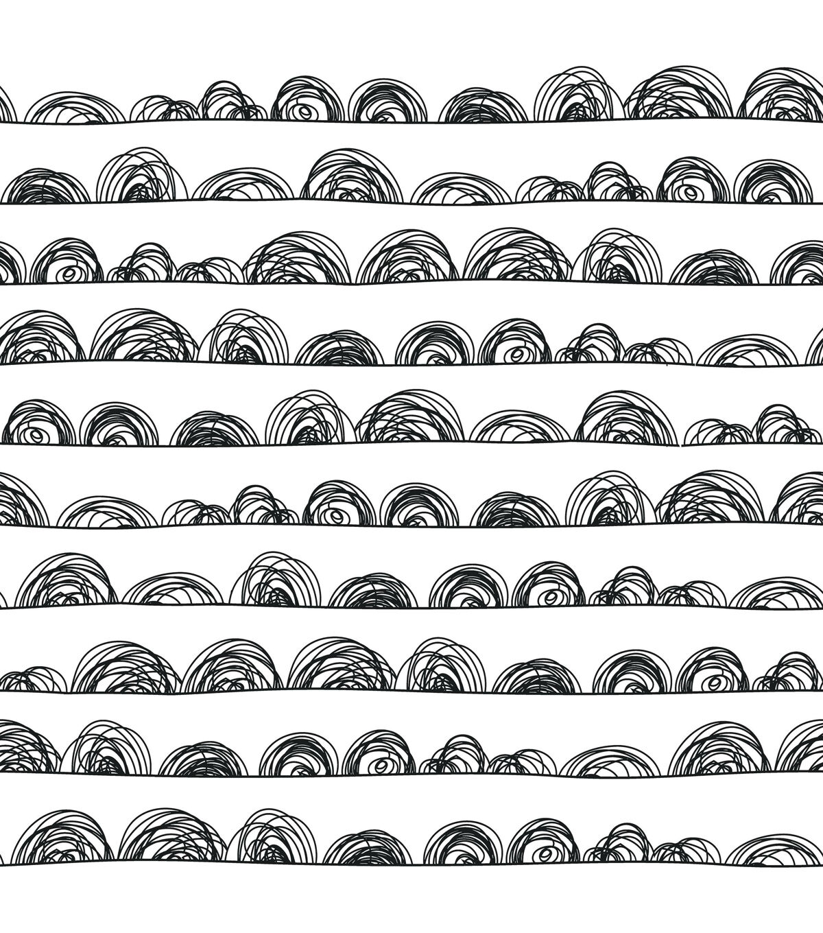 RoomMates 20.5 x 16.5' Gray Doodle Scallop Peel & Stick Wallpaper
