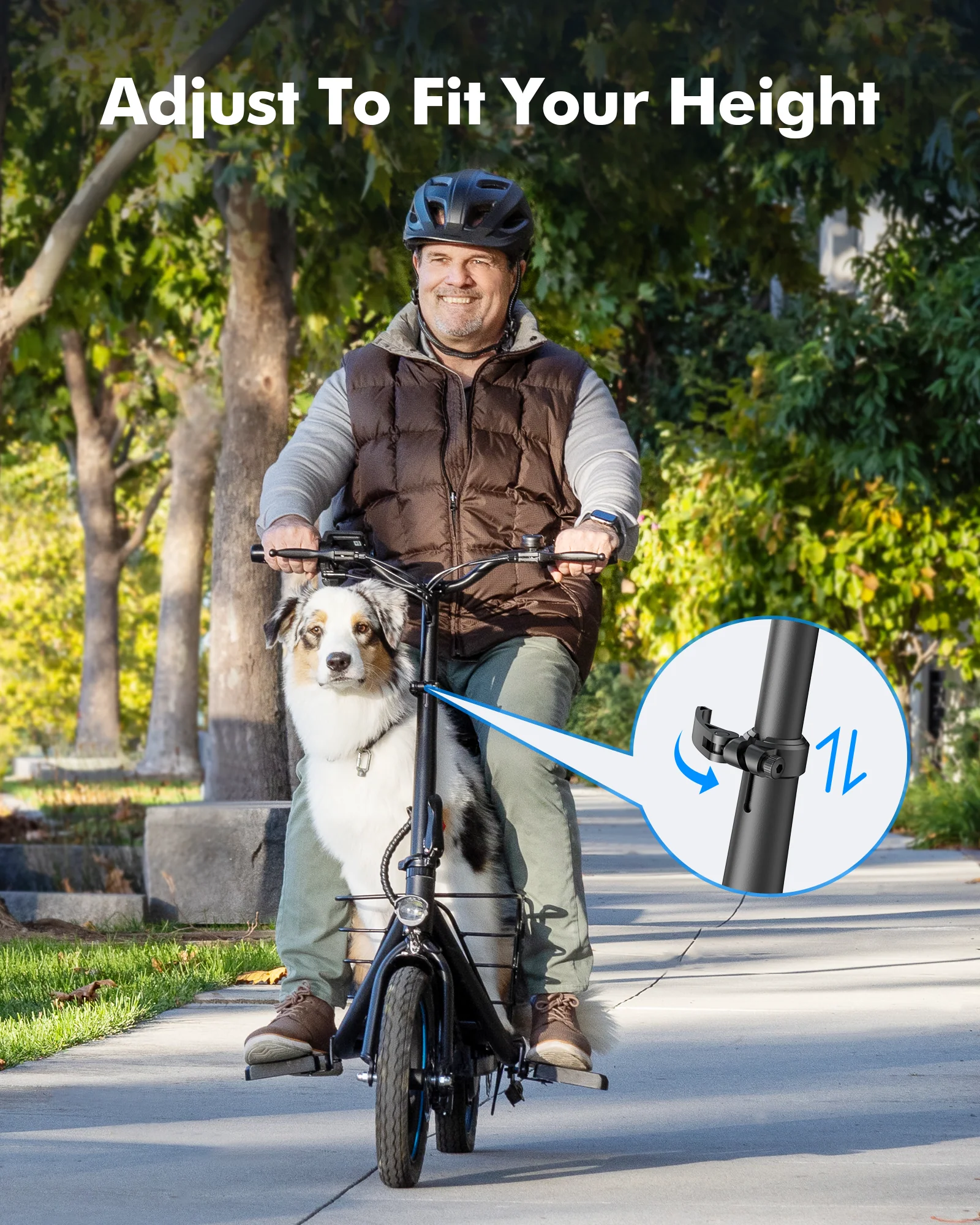 Gyroor C1Plus 1000W Electric Scooter with Dual Baskets for Pets & Cargo