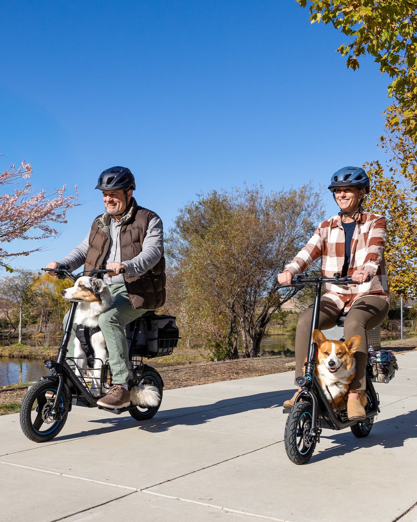 Gyroor C1Plus 1000W Electric Scooter with Dual Baskets for Pets & Cargo