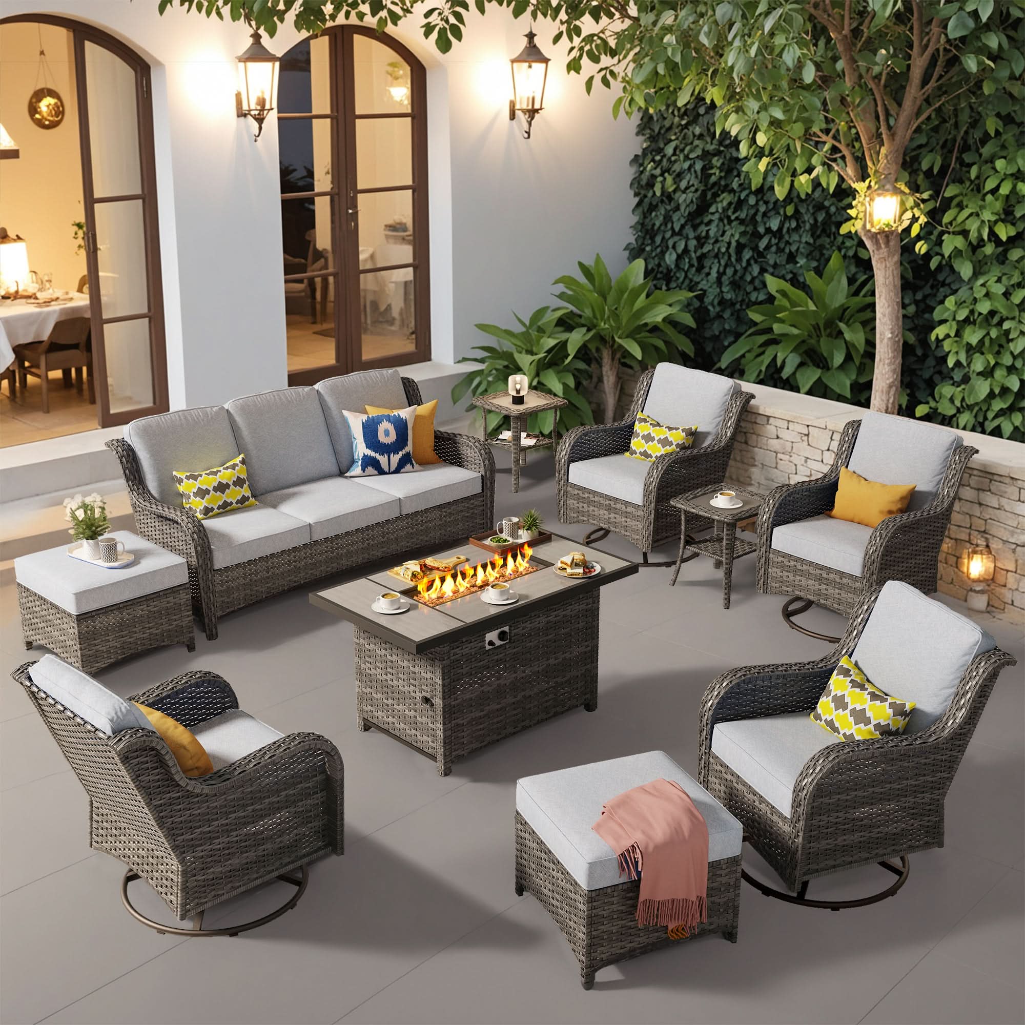 Outdoor Furniture with Fire Pit Sets