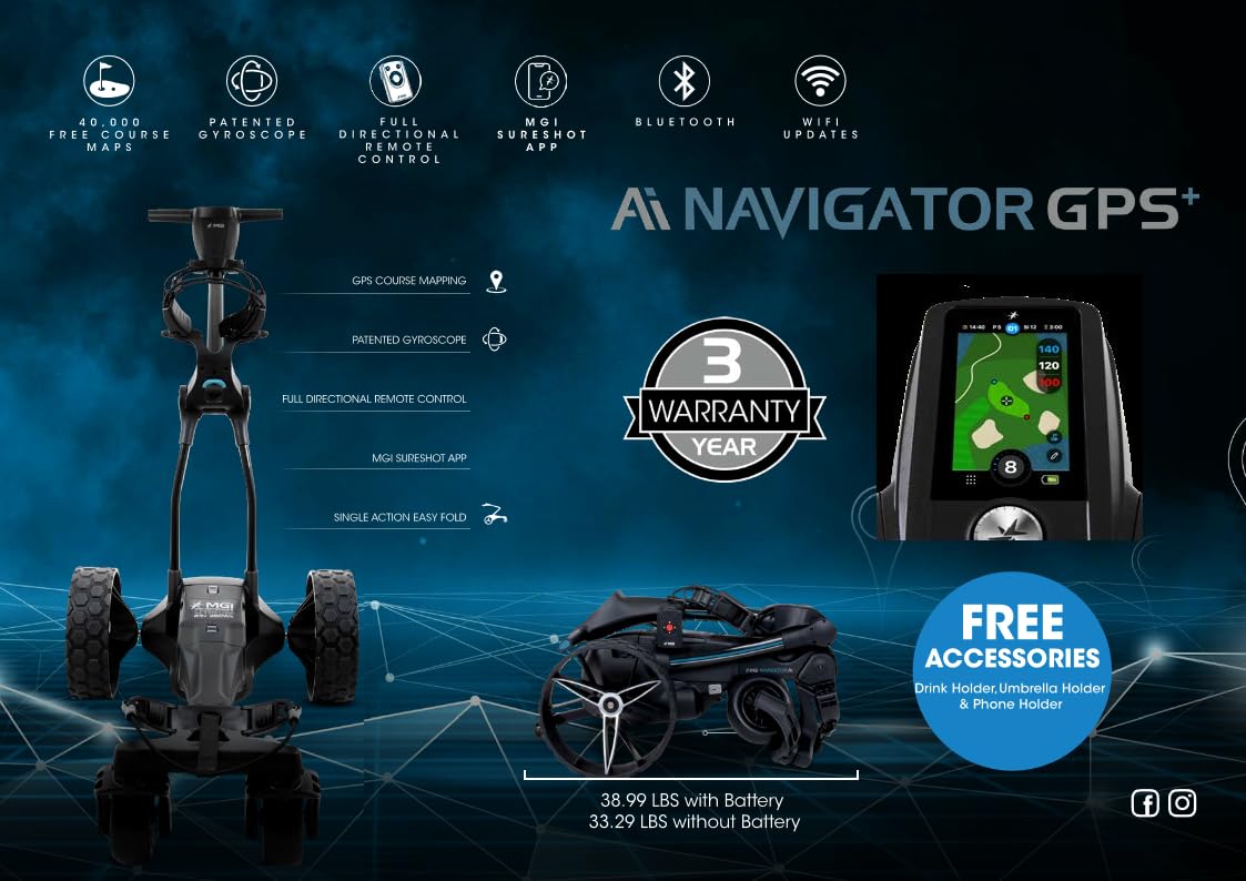 MGI Navigator Ai GPS+ Electric Golf Cart