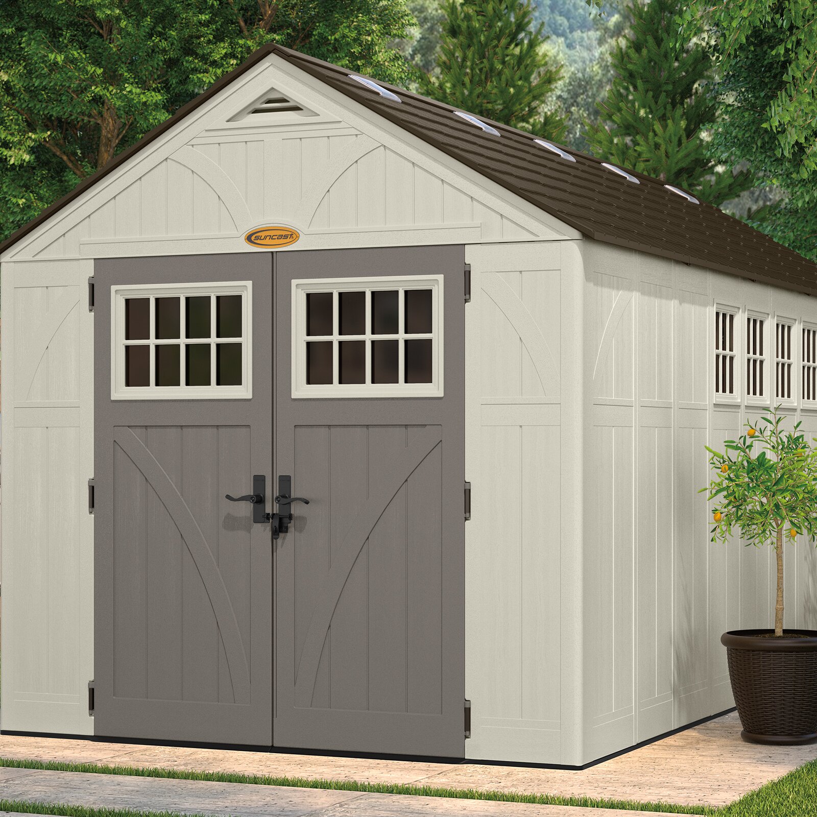 Tremont Outdoor 8 ft. W x 16 ft. D Plastic Storage Shed