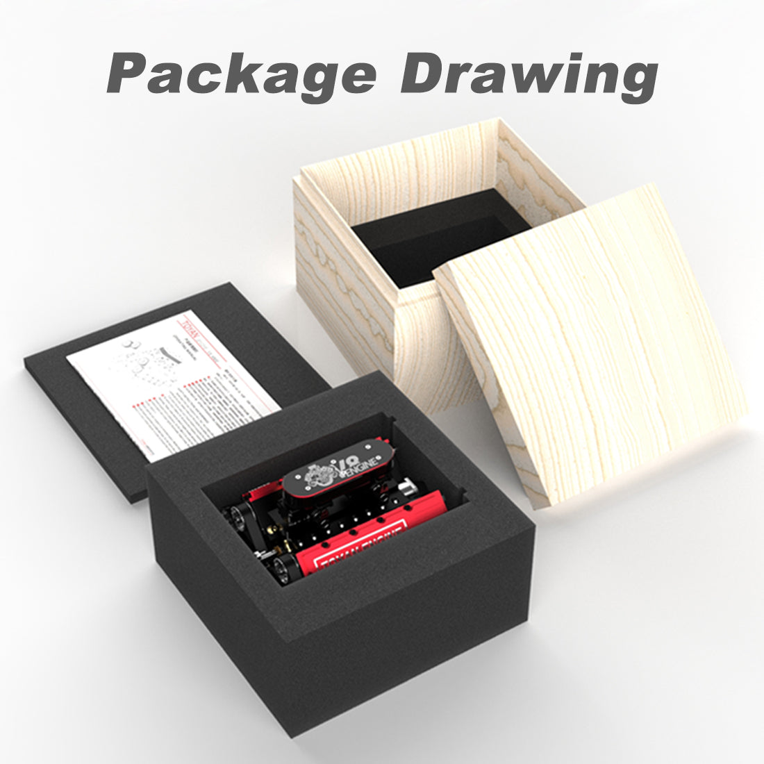 V8 Engine FS-V800 28cc Nitro Engine – Build Your Own V8 Engine – V8 Engine Model Kit That Works