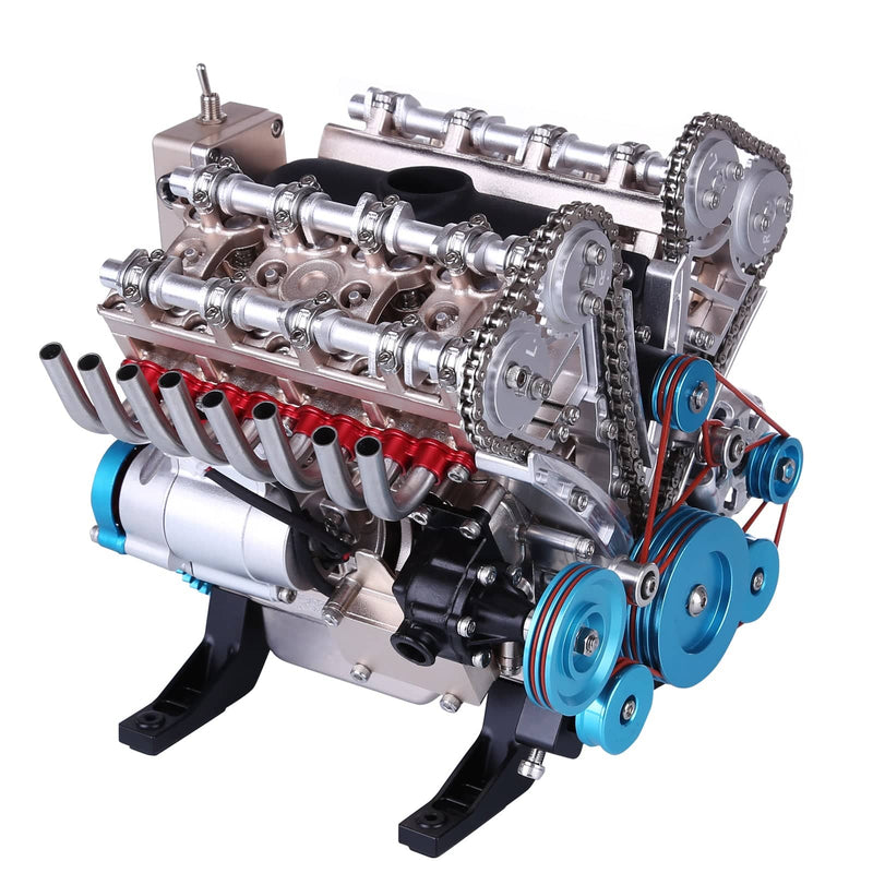 V8 Engine FS-V800 28cc Nitro Engine – Build Your Own V8 Engine – V8 Engine Model Kit That Works