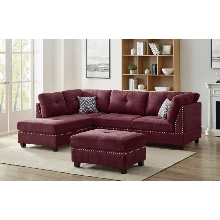 Sunnydale Left Hand Facing Sofa and Chaise with Ottoman