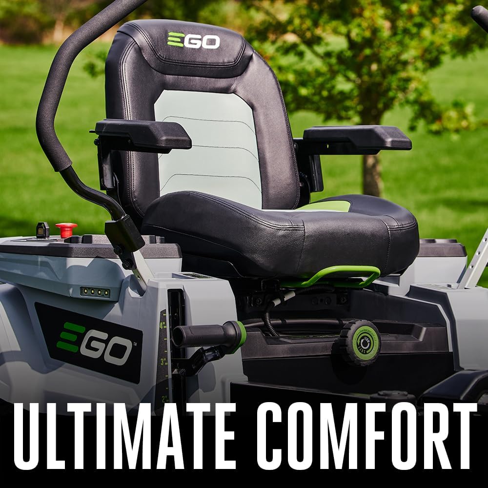 EGO Power+ Electric Riding Lawn Mower, 42" Deck with Zero Turn Radius, Includes (4) 56V 10.0Ah Batteries and Charger - ZT4204L
