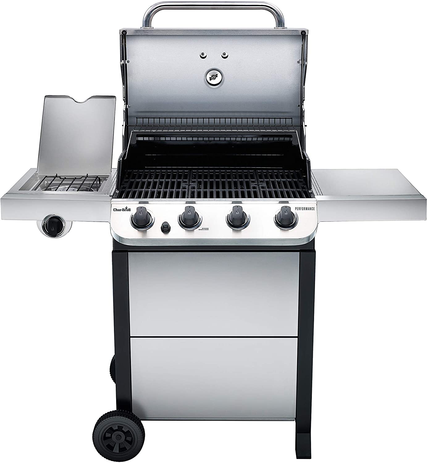 Char-Broil 463377319 Performance 4-Burner Cart Style Liquid Propane Gas Grill, Stainless Steel