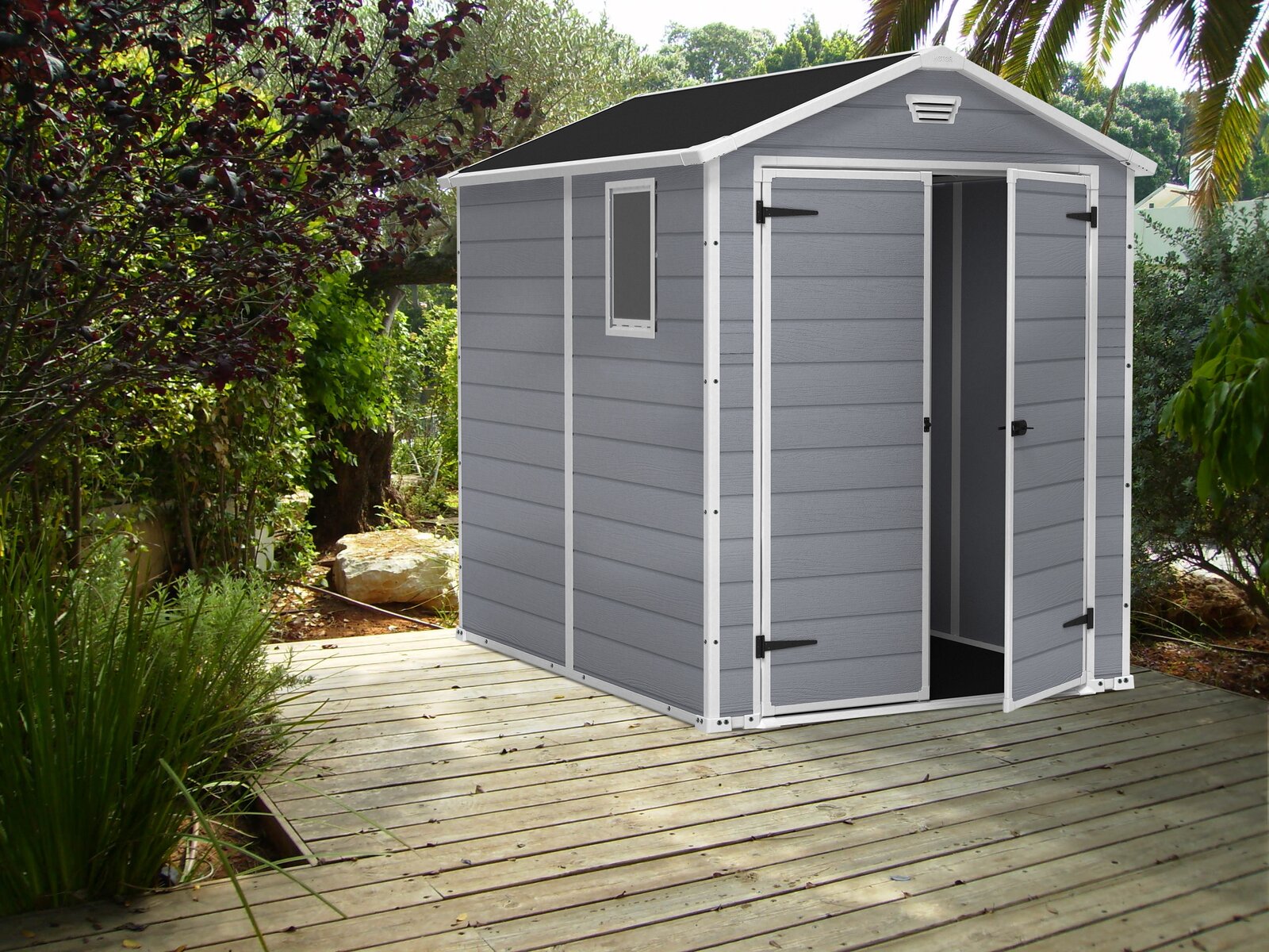 Manor 6 ft. W x 7.5 ft. D Plastic Storage Shed