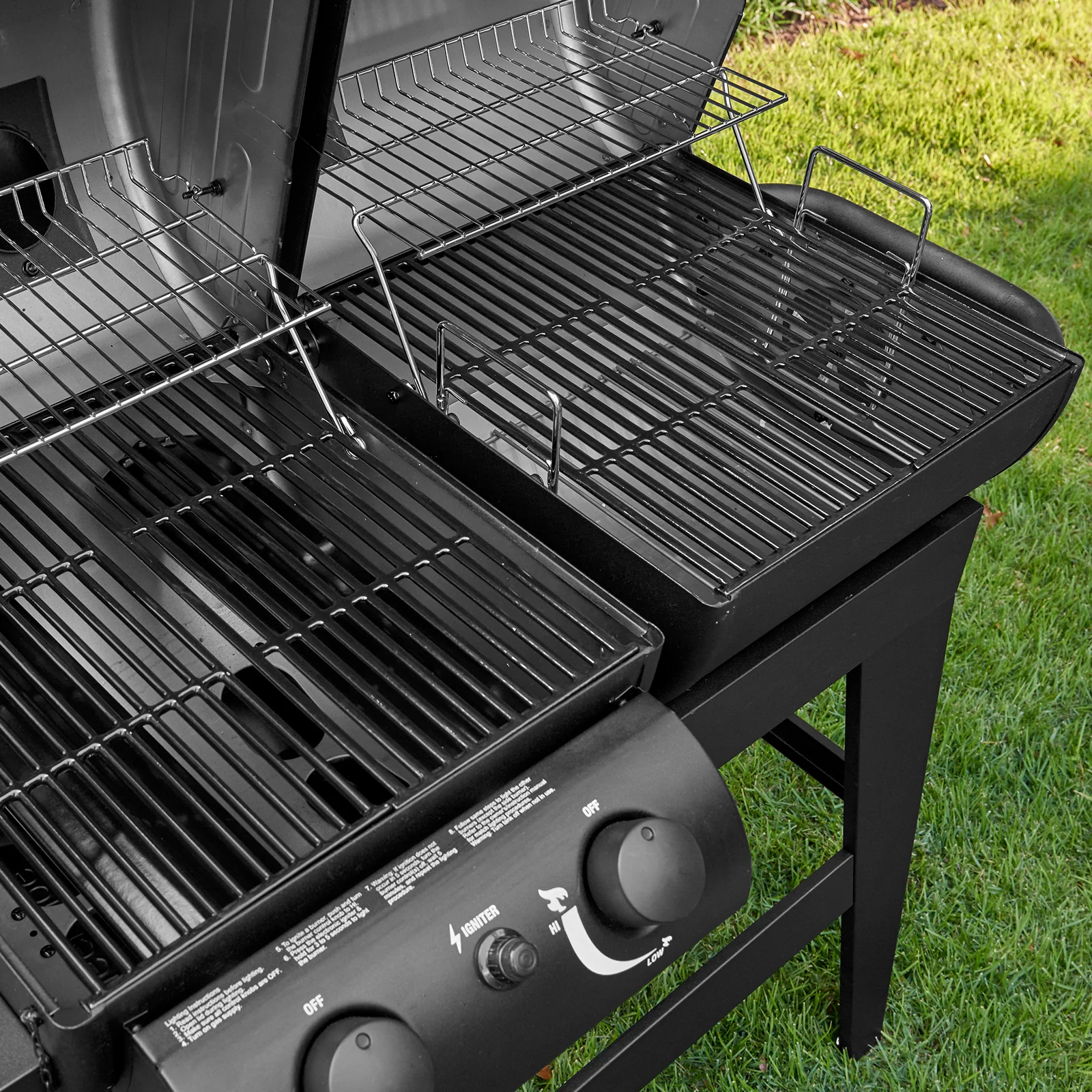 Dual Function 2-Burner Gas & Charcoal Grill
