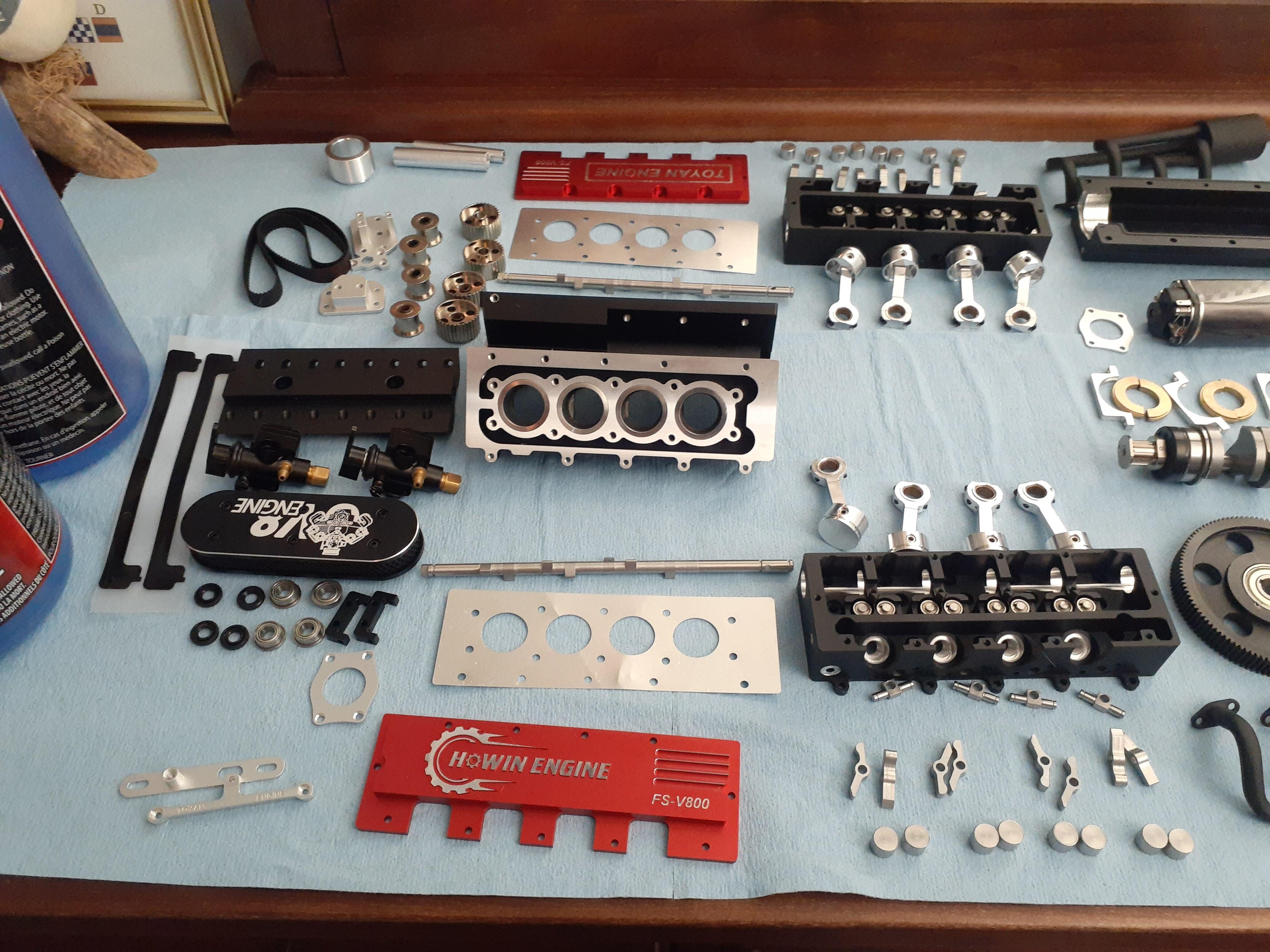 V8 Engine FS-V800 28cc Nitro Engine – Build Your Own V8 Engine – V8 Engine Model Kit That Works