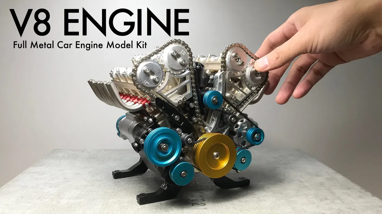 V8 Engine FS-V800 28cc Nitro Engine – Build Your Own V8 Engine – V8 Engine Model Kit That Works