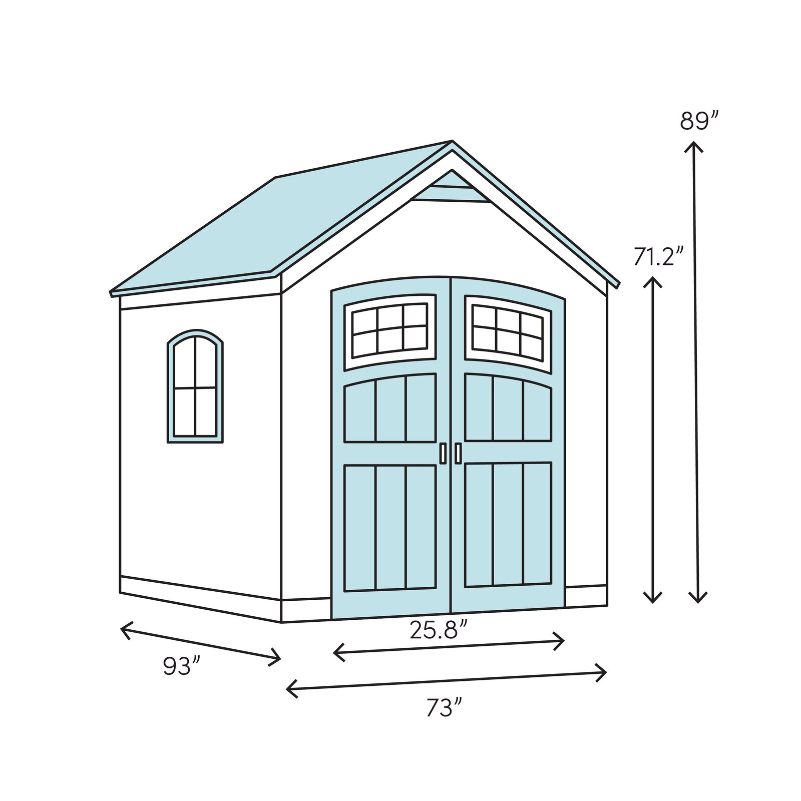 Manor 6 ft. W x 7.5 ft. D Plastic Storage Shed