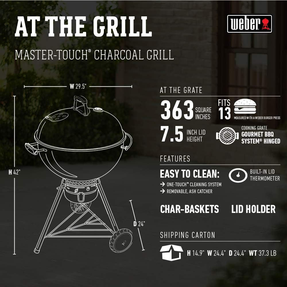 Weber Master-Touch Charcoal Grill for Outdoor Cooking and Barbecue, 22-Inch