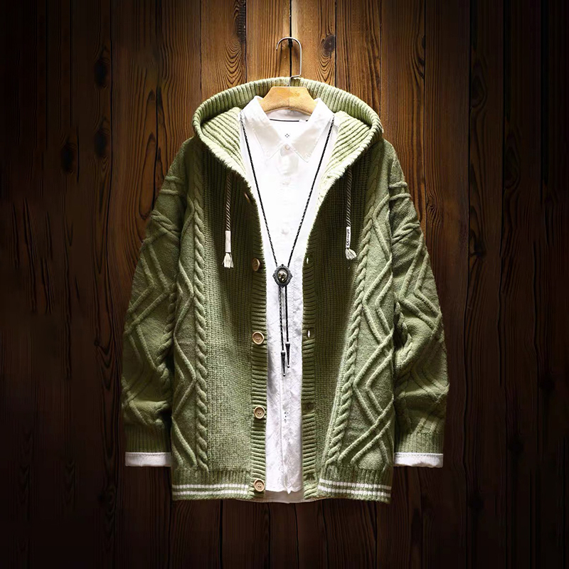 Men's Christmas Cozy Knitted Hooded Cardigan