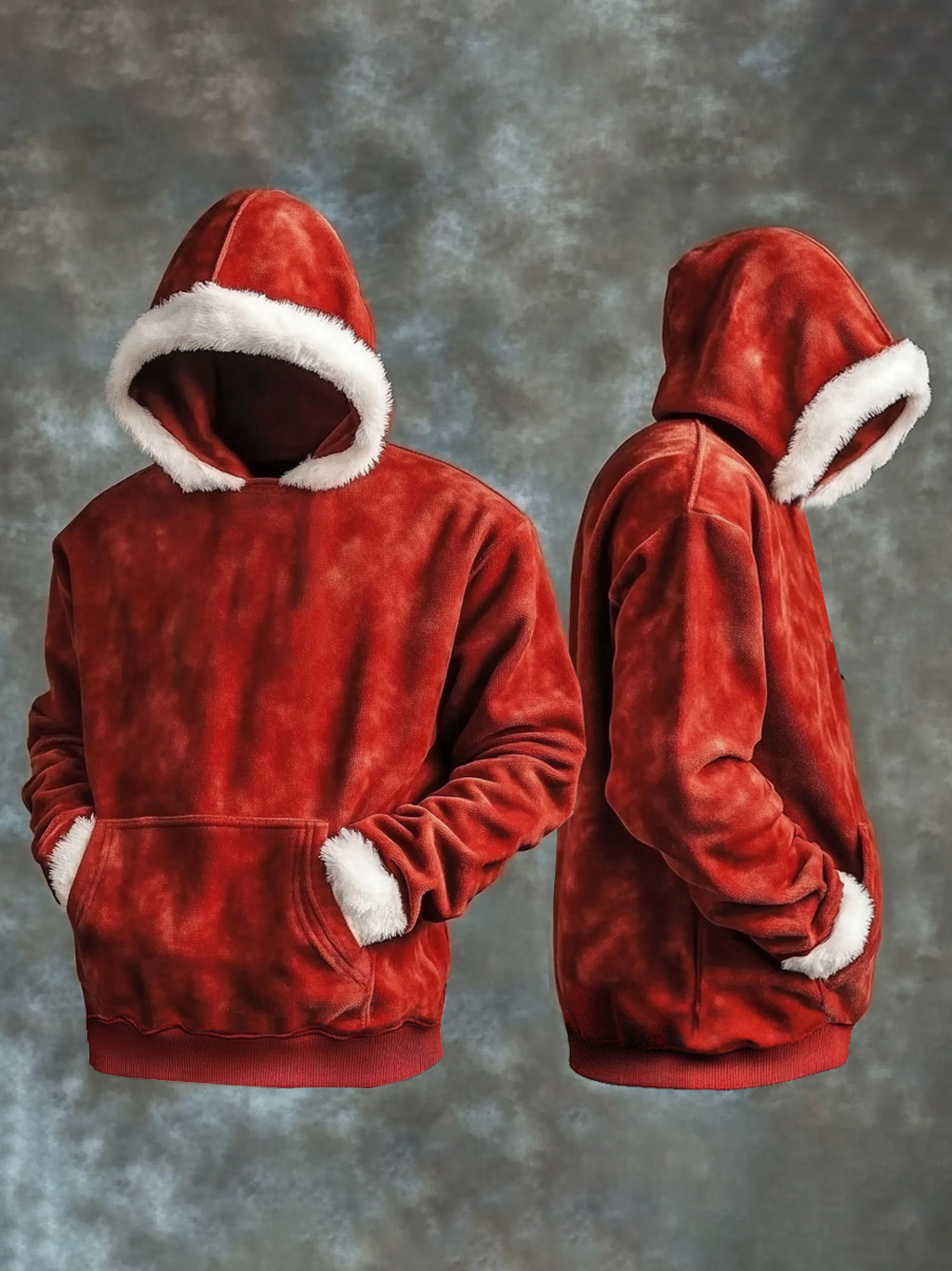 Vintage Christmas Furry Men's Hoodie