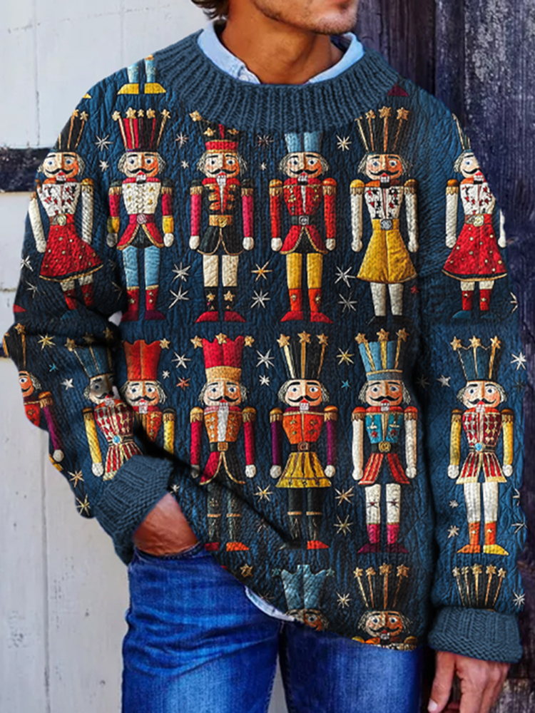 Men's Christmas Nutcracker Knit Cozy Sweater