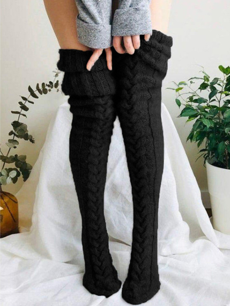 Soft Warm Over Knee Extra Long Knitted Socks