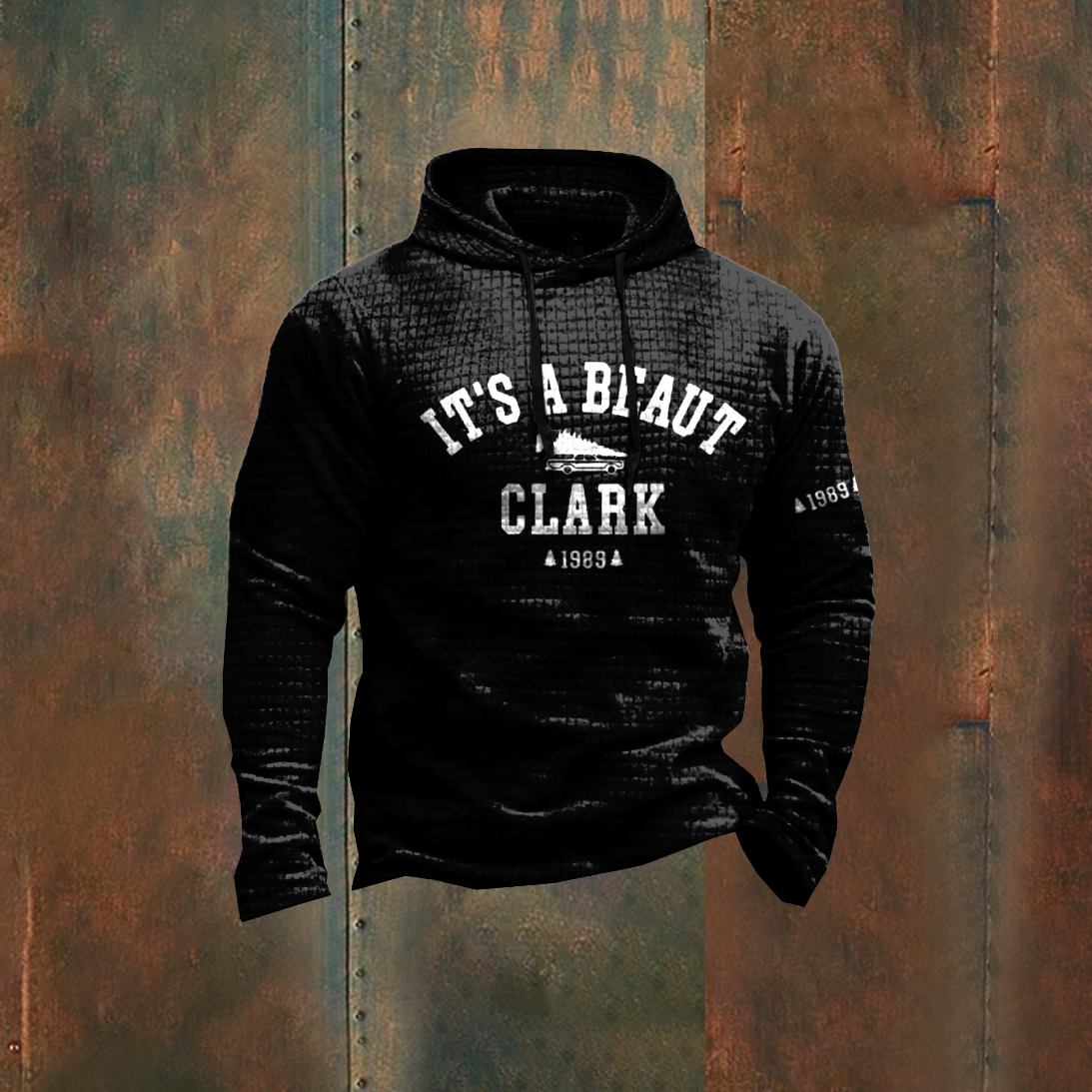 It'S A Beaut Clark Christmas Print Waffle Hoodie