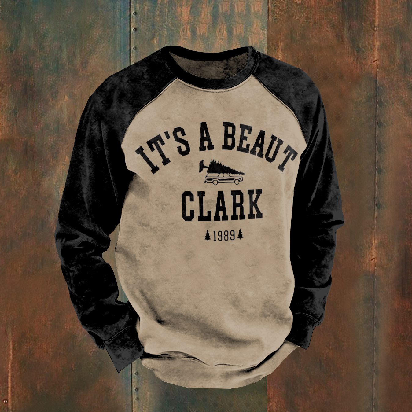 It's A Beaut Clark Christmas Print Color Block Sweatshirt