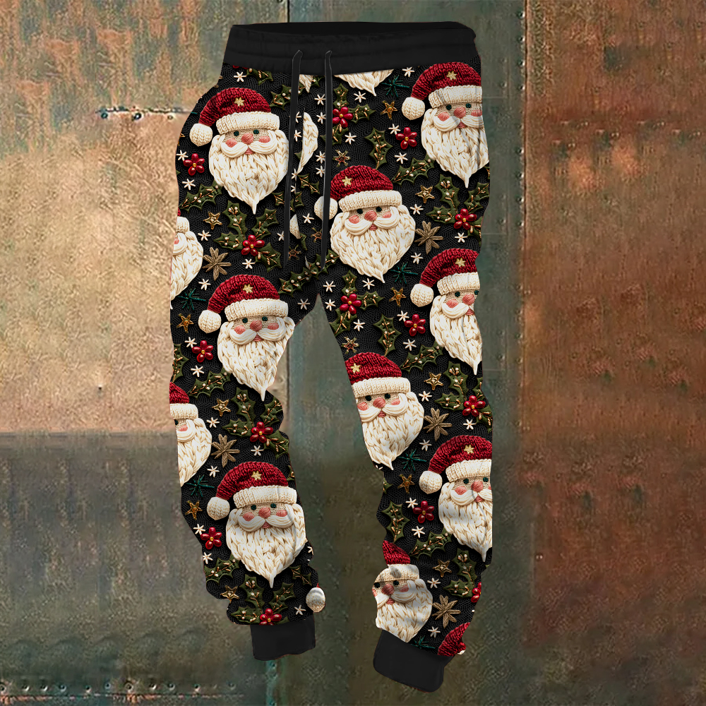 Men's Funny Christmas Santa Printed Casual Pants