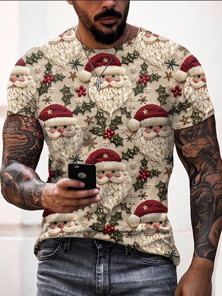 Men's Funny Christmas Santa Casual T-Shirt