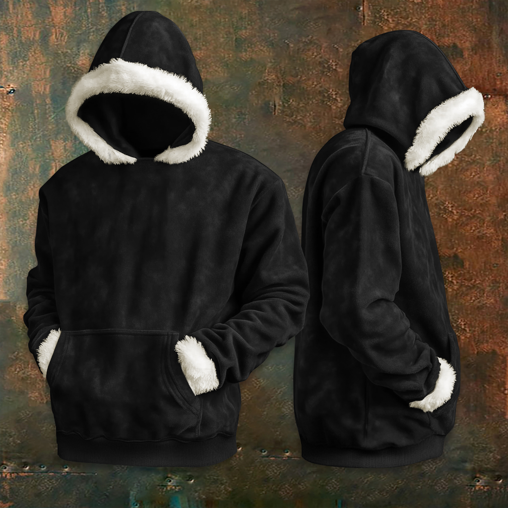 Vintage Christmas Furry Men's Hoodie
