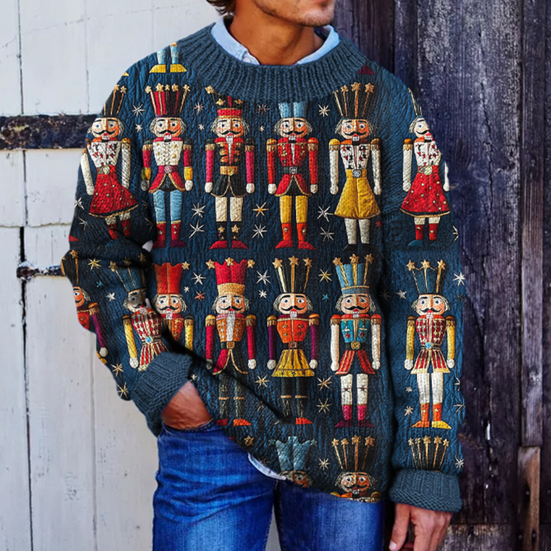 Men's Christmas Nutcracker Knit Cozy Sweater