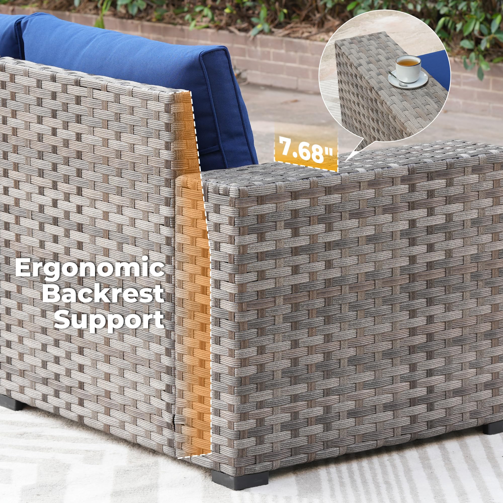 Ovios 7-Piece Outdoor Furniture Set with 7.68'' Wide Armrests