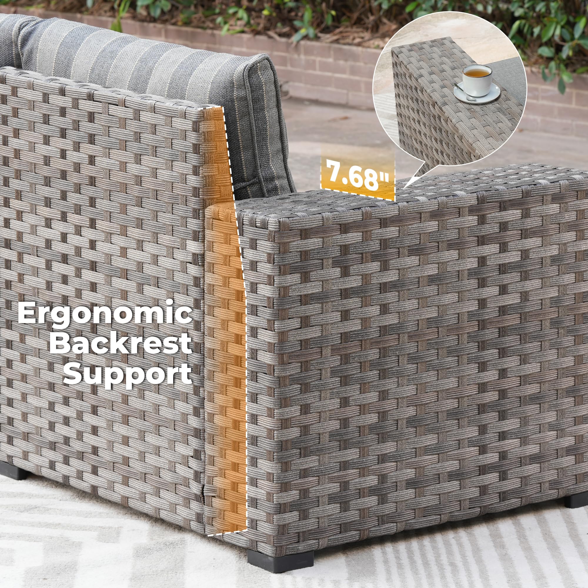 Ovios 7-Piece Outdoor Furniture Set with 7.68'' Wide Armrests