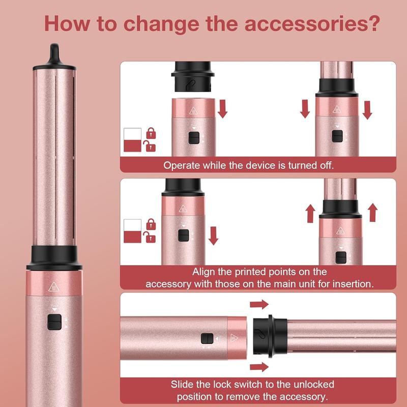 Brightup 5 in 1 Air Styler Automatic Hair Curling Iron with Detachable Brush Head, Blow-Dry,Straightening Wrap dealsforyoudays