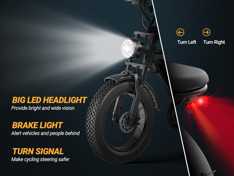 Qlaway, Aovowheel Peak 1500W Electric Off-Road Bike 20-Inch Full Suspension E-Motorcycle, 48V 15.6Ah Removable Battery, 31MPH Top Speed, 40-55 Mile Range, 2-Seater, LED Headlights, 20-Inch All-Terrain Fat Tires, UL 2849 Certified