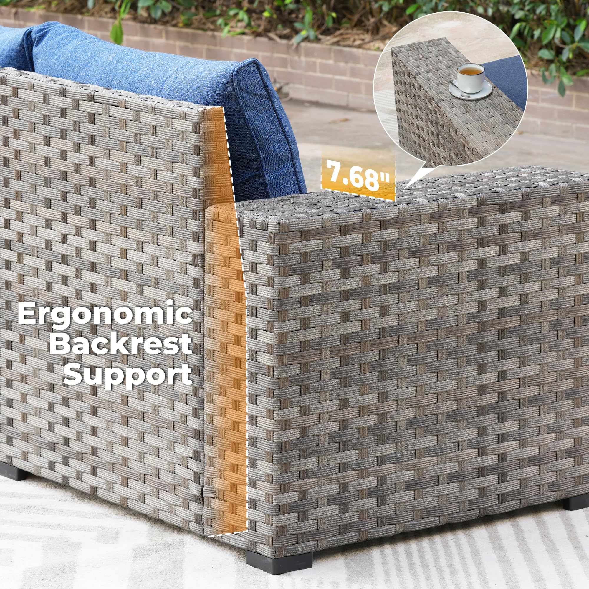 Ovios 7-Piece Outdoor Furniture Set with 7.68'' Wide Armrests