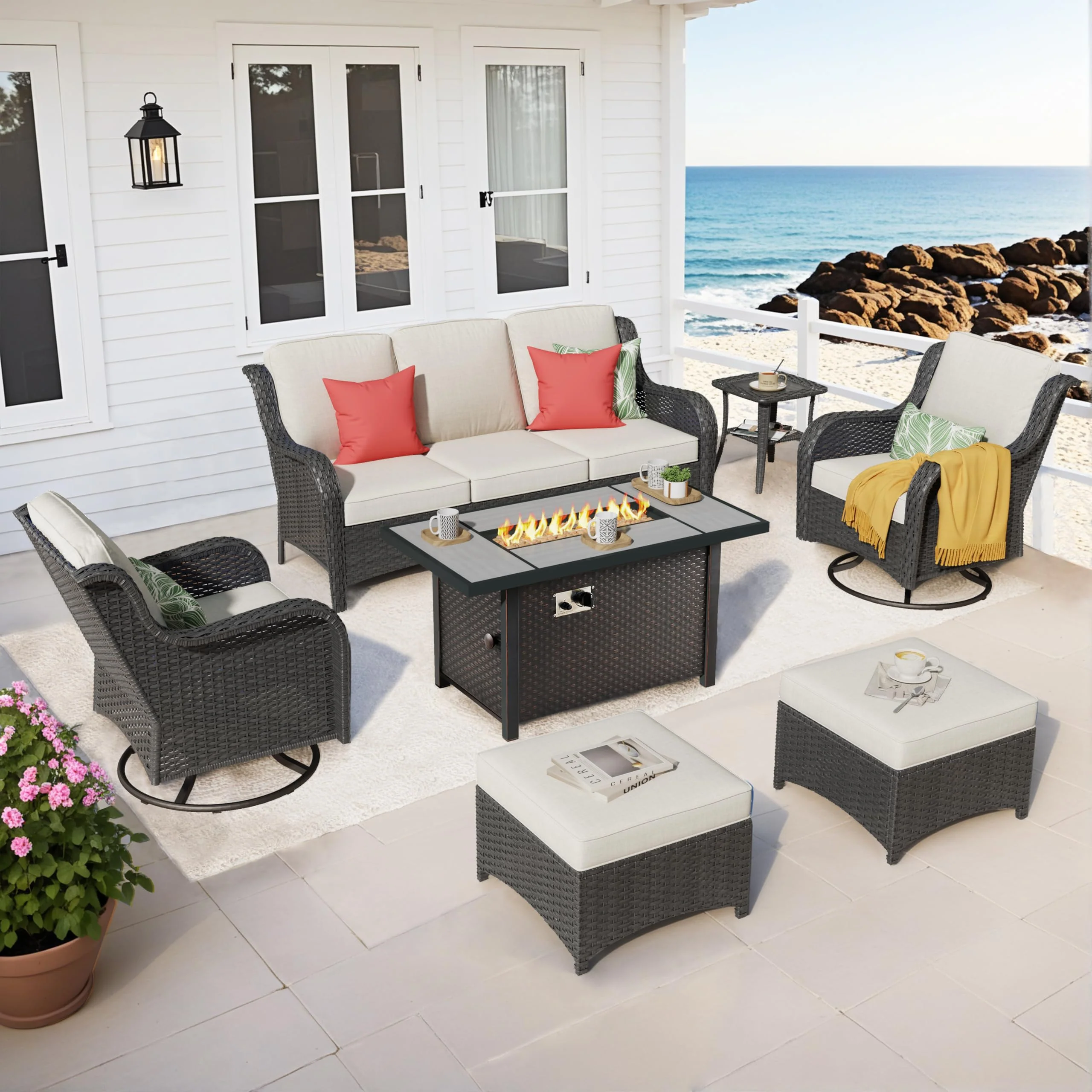 Outdoor Furniture with Fire Pit Sets