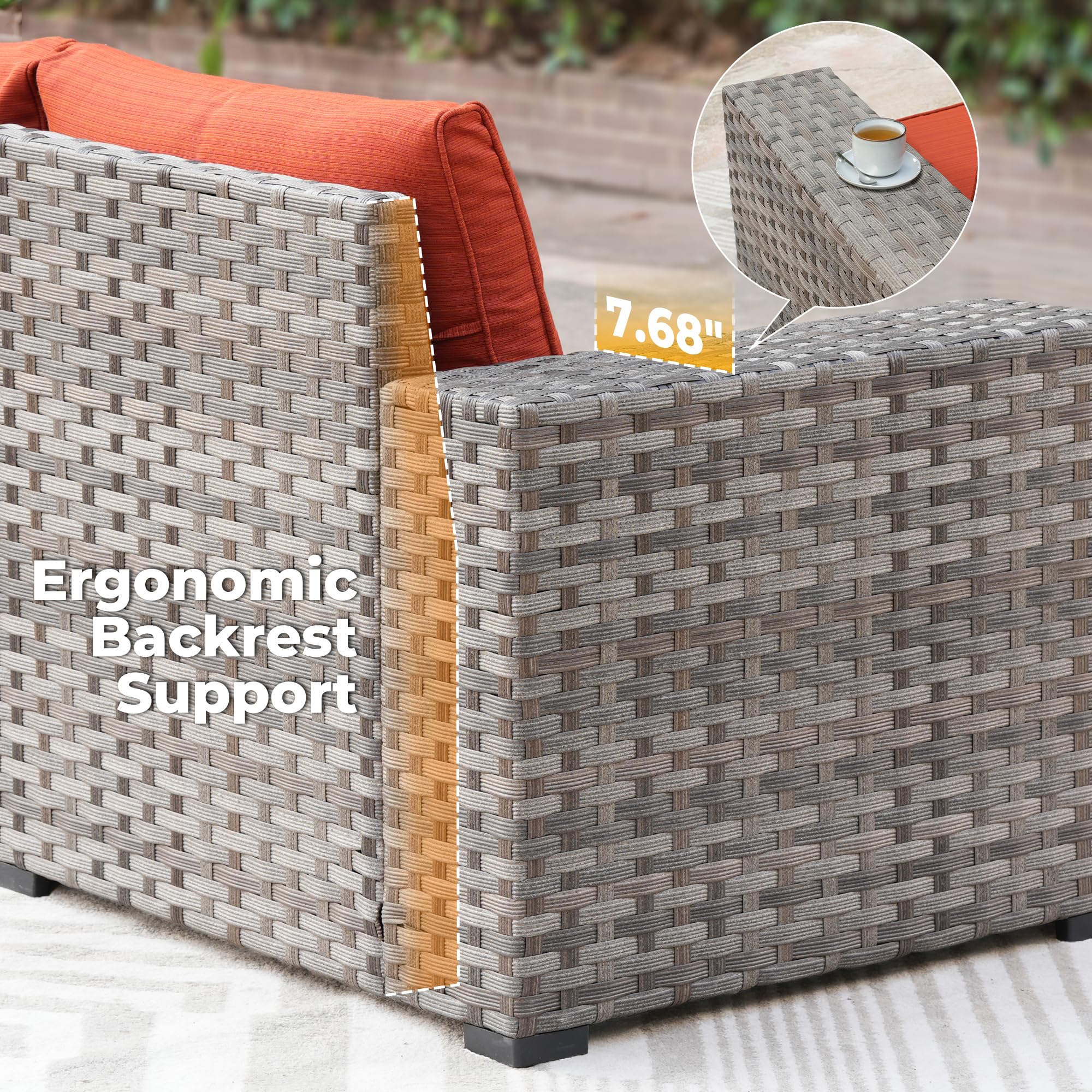 Ovios 7-Piece Outdoor Furniture Set with 7.68'' Wide Armrests