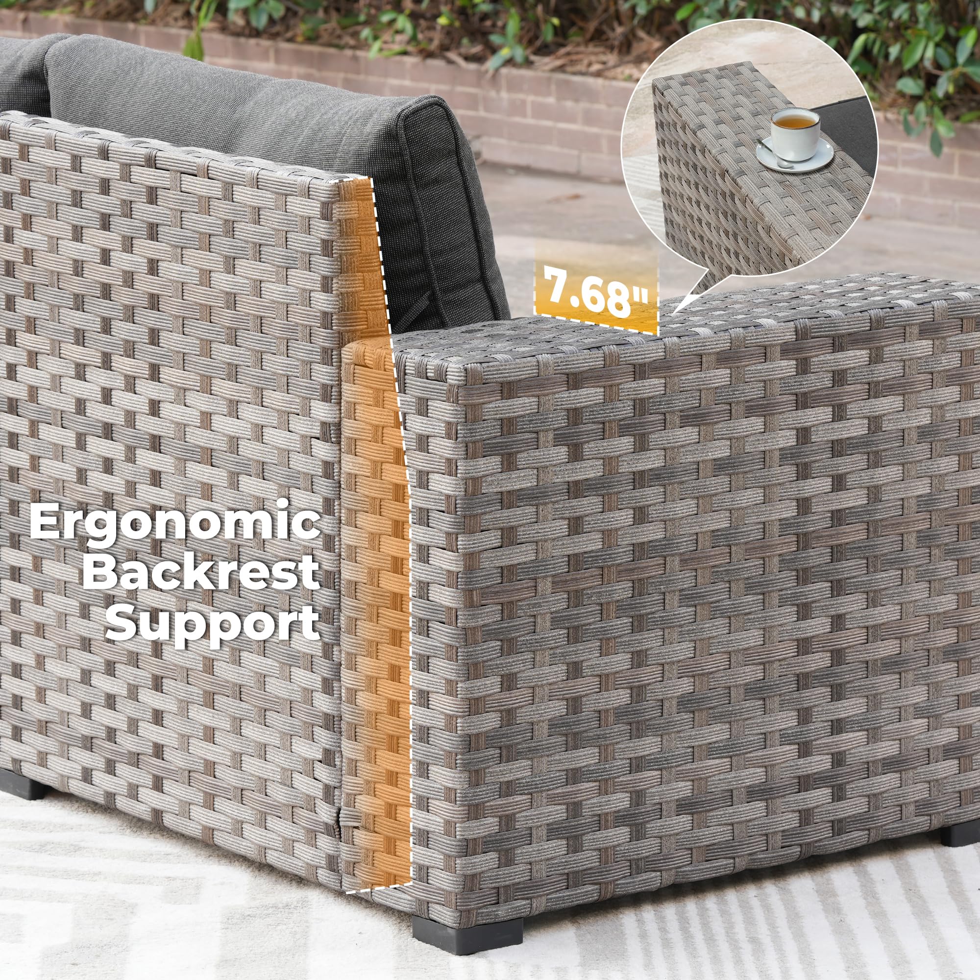 Ovios 7-Piece Outdoor Furniture Set with 7.68'' Wide Armrests