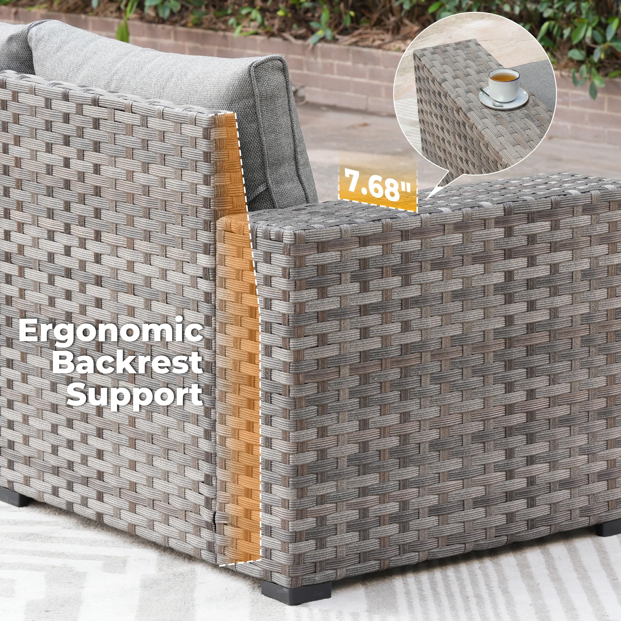 Ovios 7-Piece Outdoor Furniture Set with 7.68'' Wide Armrests