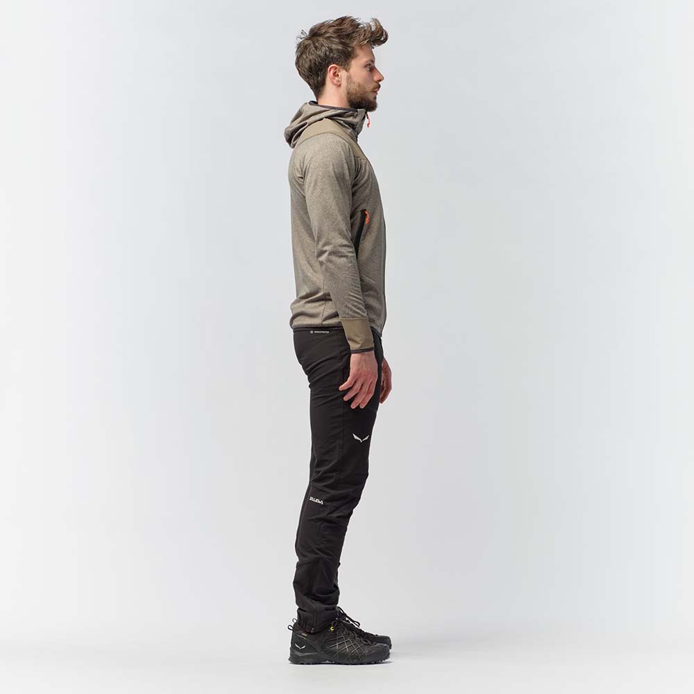 Salewa Agner Hybrid Polarlite Durastretch Brown Men Hooded Jacket