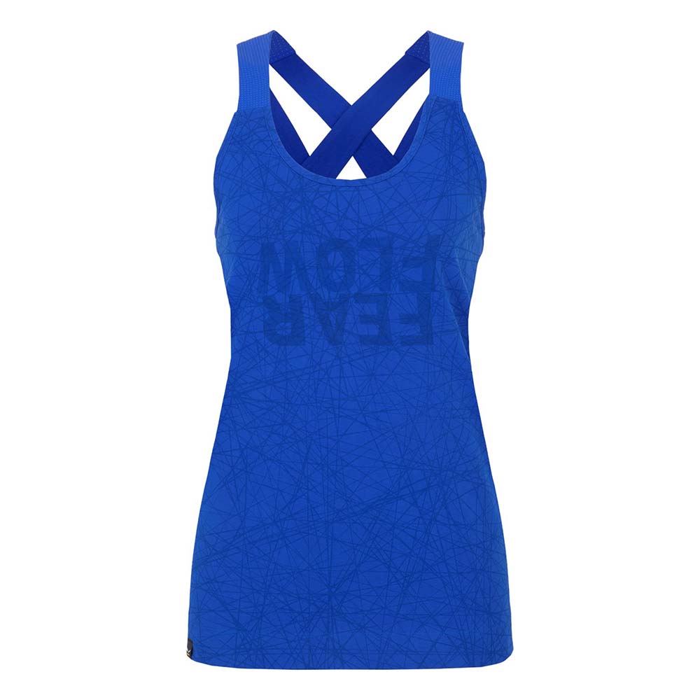 Salewa Alpine Hemp Print Blue Women Tank Top