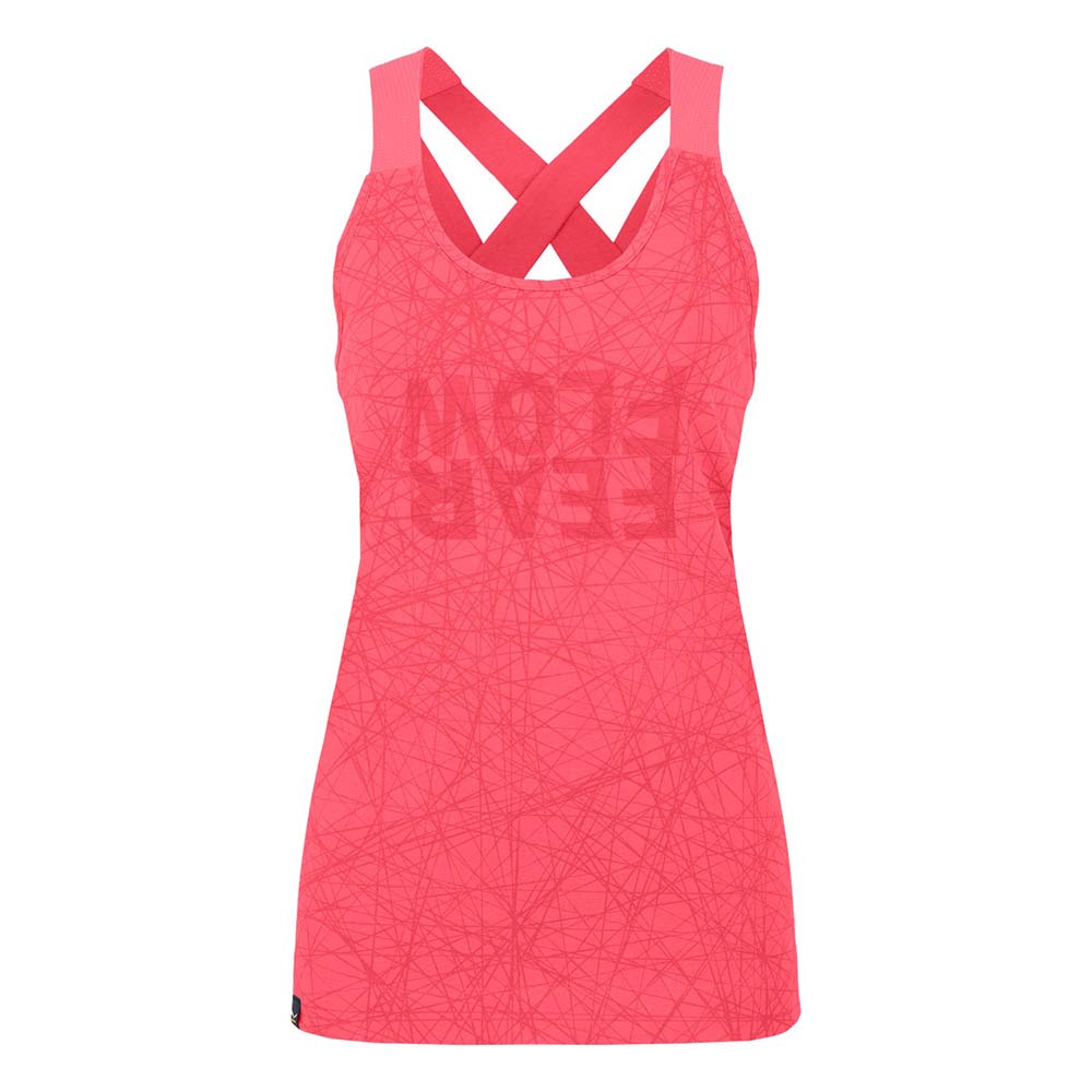 Salewa Alpine Hemp Print Pink Women Tank Top