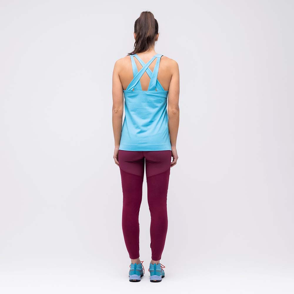 Salewa Alpine Hemp Print Maui Blue Women Tank Top