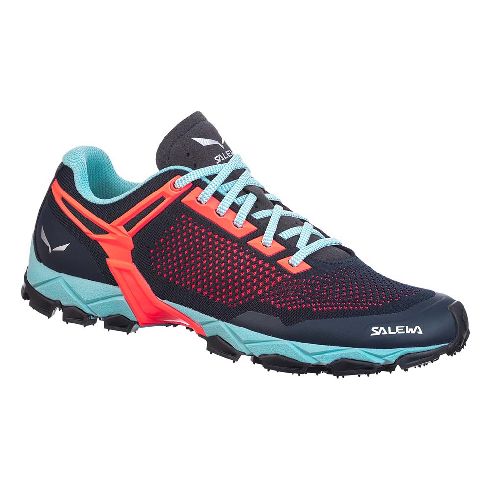 Salewa Lite Train K Blue/Coral Women Speed Hiking Shoes