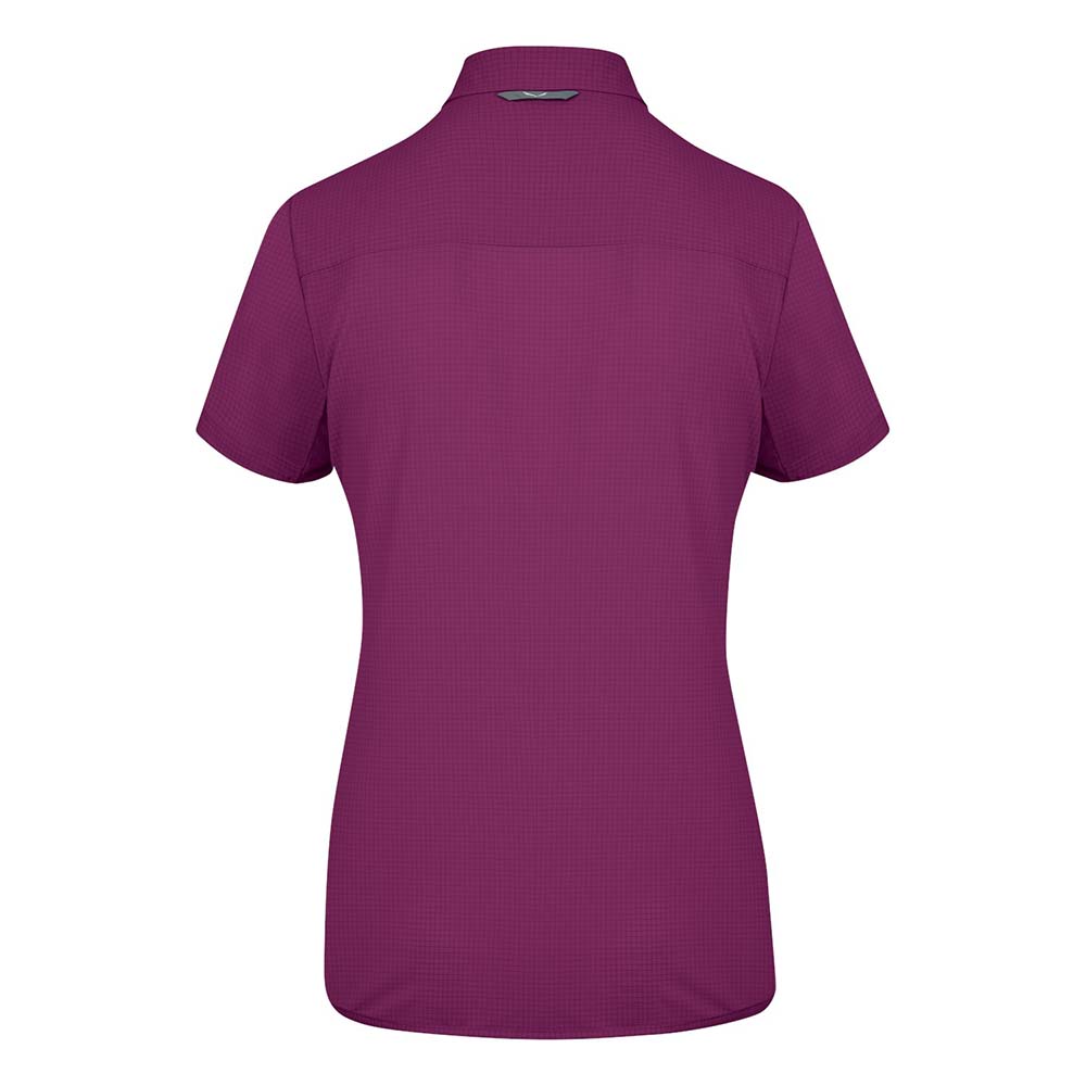 Salewa Puez Minicheck 2 Dry Short Sleeve Dark Purple Women Shirts