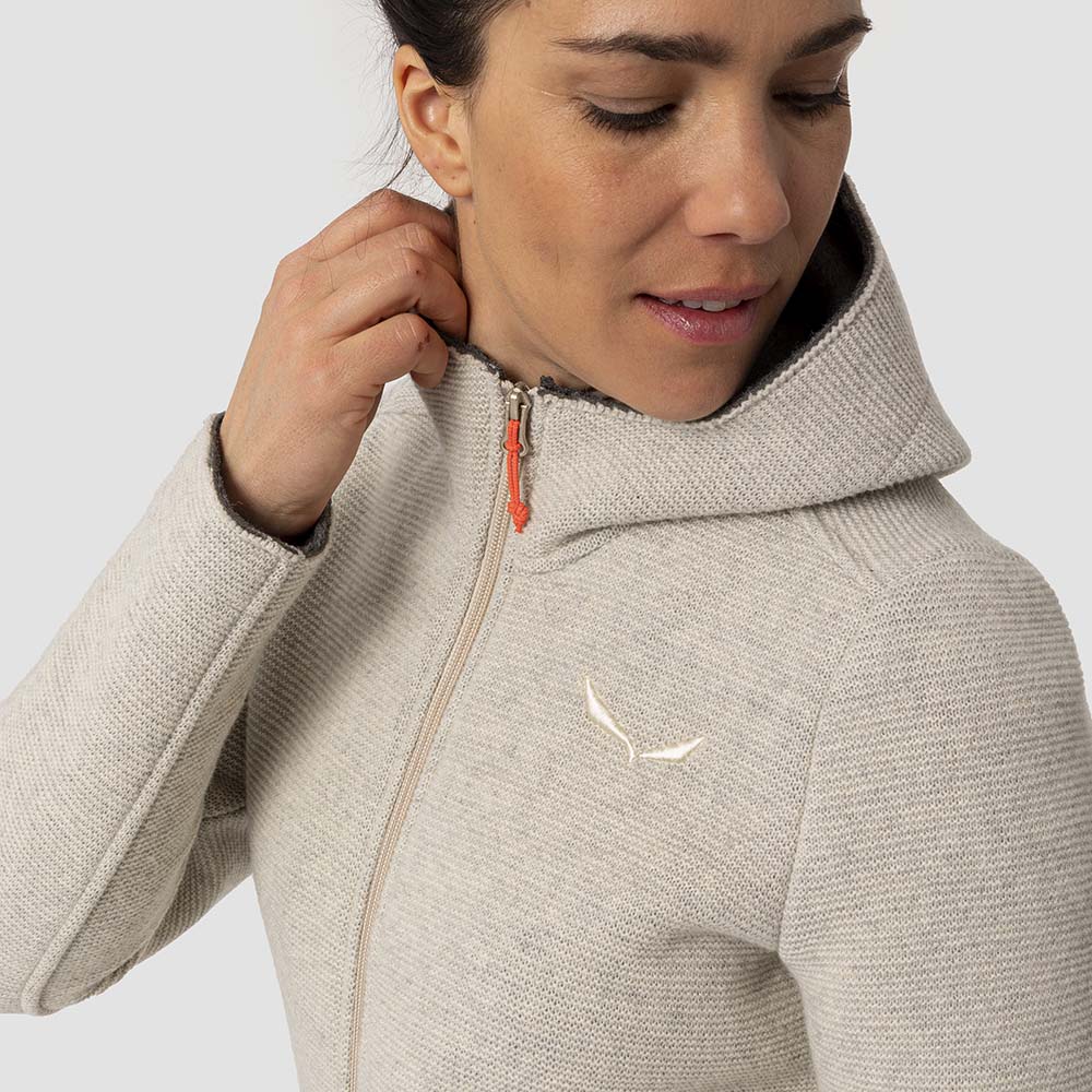 Salewa Sarner 2L Wool Beige Women Hooded Jacket