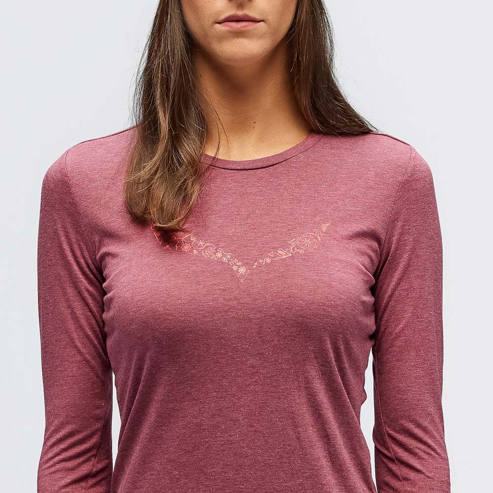 Salewa Solidlogo Dry Long Sleeve Pink Women T-Shirts