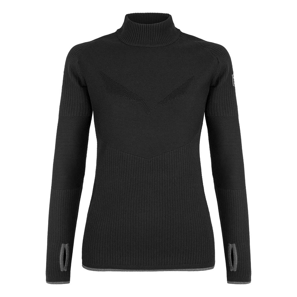Salewa Fanes Engineered Merino Logo Black Women Pullover