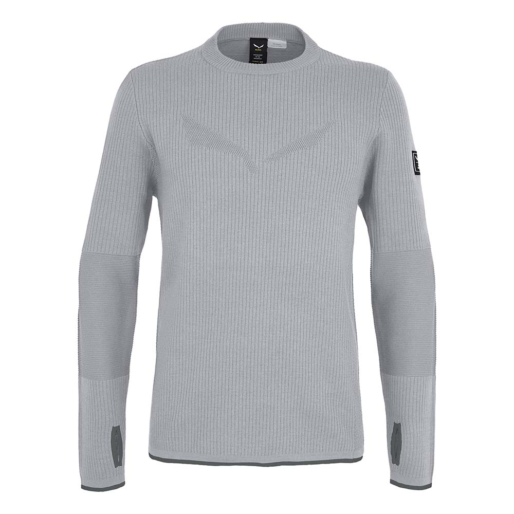 Salewa Fanes Engineered Merino Logo Grey Men Pullover