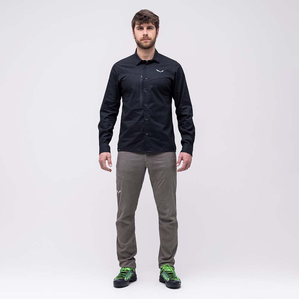 Salewa Alpine Hemp Long Sleeve Black Men Shirts