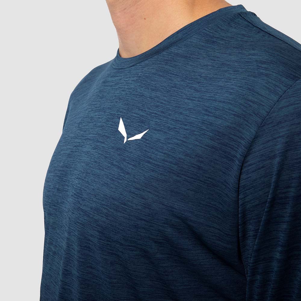 Salewa Puez Melange Dry Long Sleeve Dark Blue Men T-Shirts